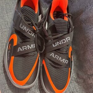 Under Armour Men's Black and Orange Athletic Sneakers